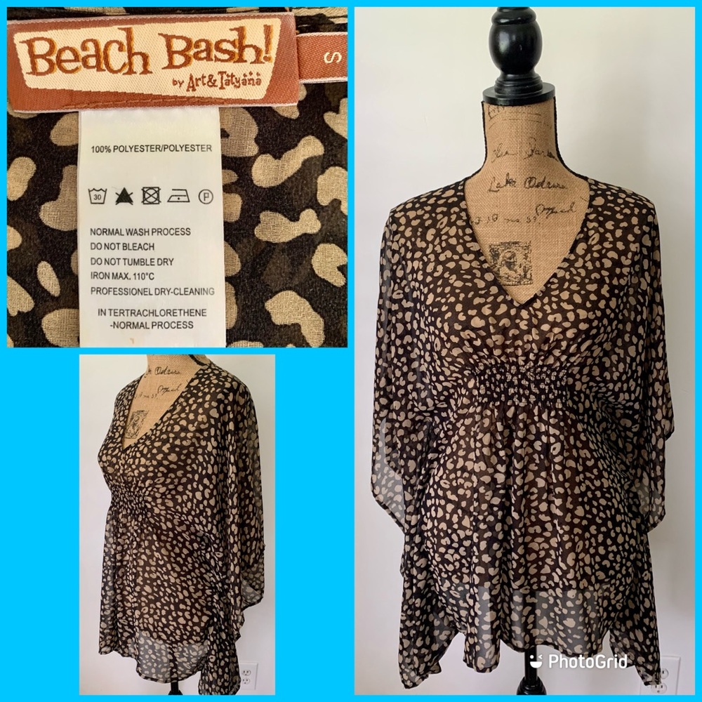 Beach Bash by Tatyana Retro Leopard Chiffon Tunic